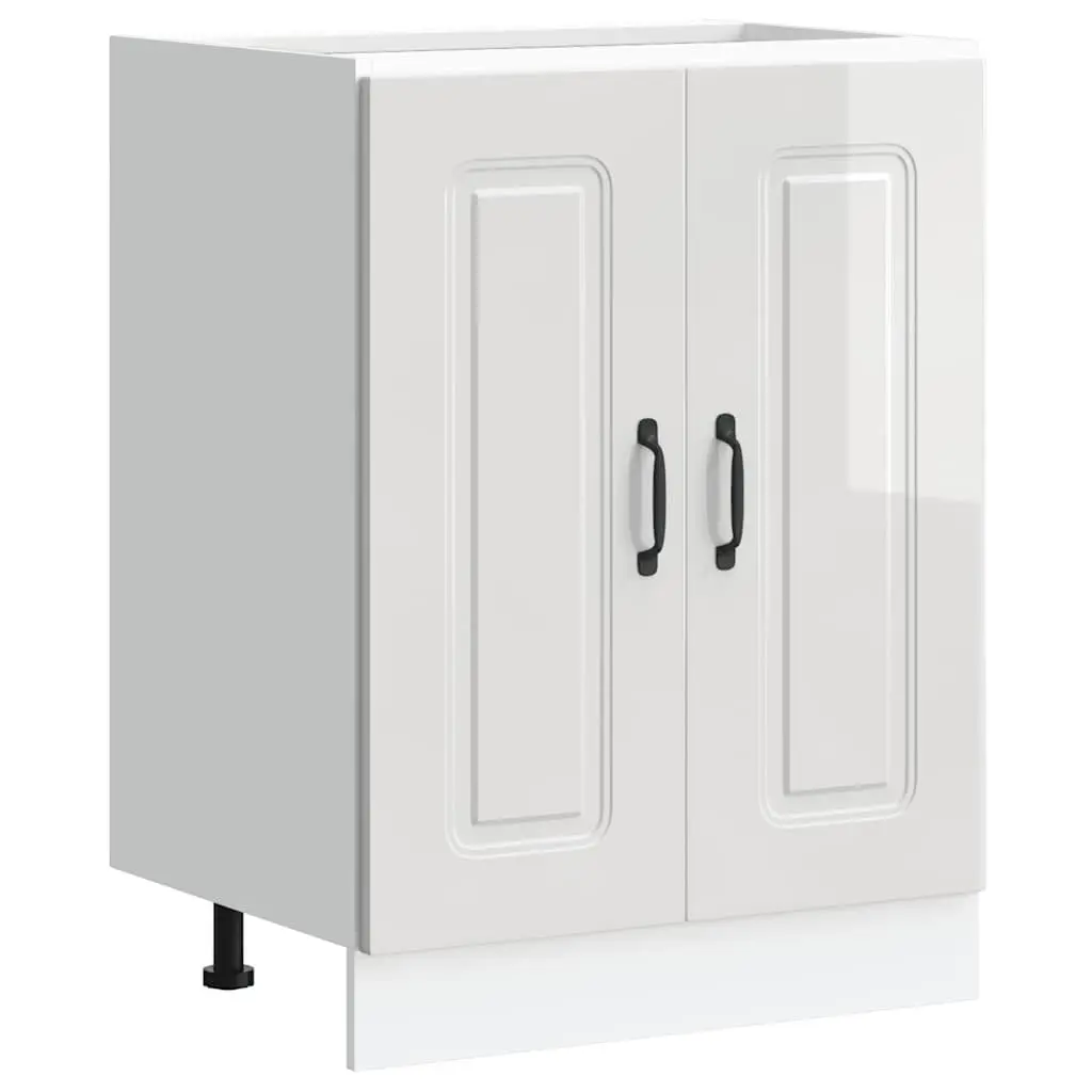 Sink Base Cabinet Kitchen Storage Cupboard Engineered Wood 60x46x81.5cm White