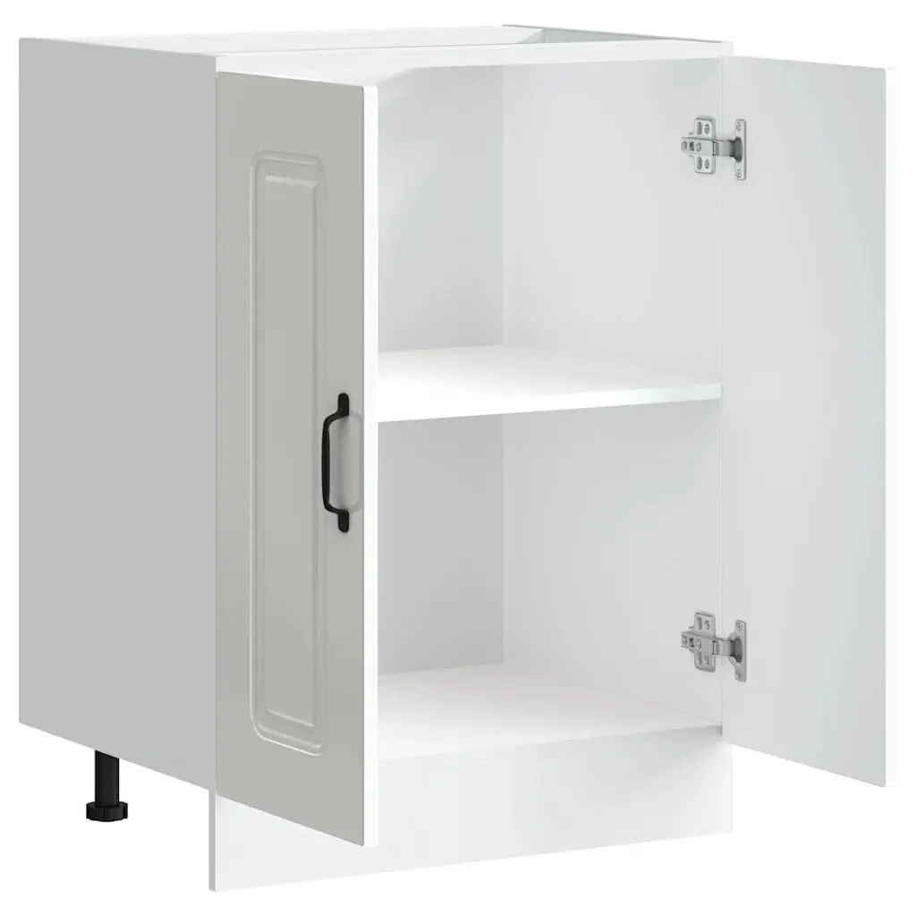 Sink Base Cabinet Kitchen Storage Cupboard Engineered Wood 60x46x81.5cm White