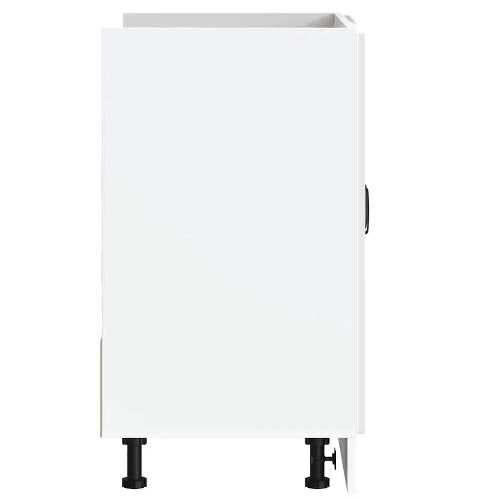 Sink Base Cabinet Kitchen Storage Unit White High Gloss Engineered Wood 80W x 46D x 81.5H cm