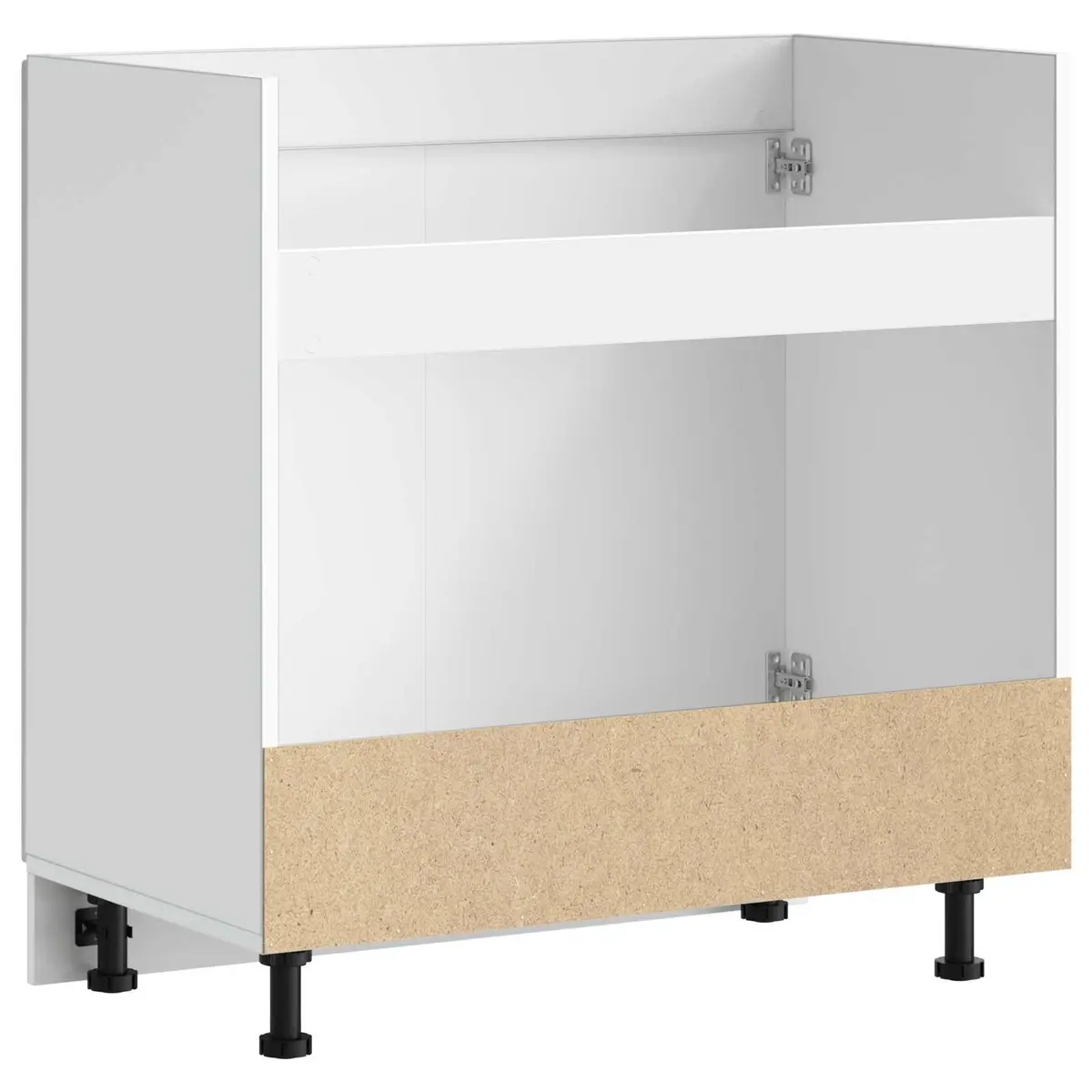 Sink Base Cabinet Kitchen Storage Unit White High Gloss Engineered Wood 80W x 46D x 81.5H cm