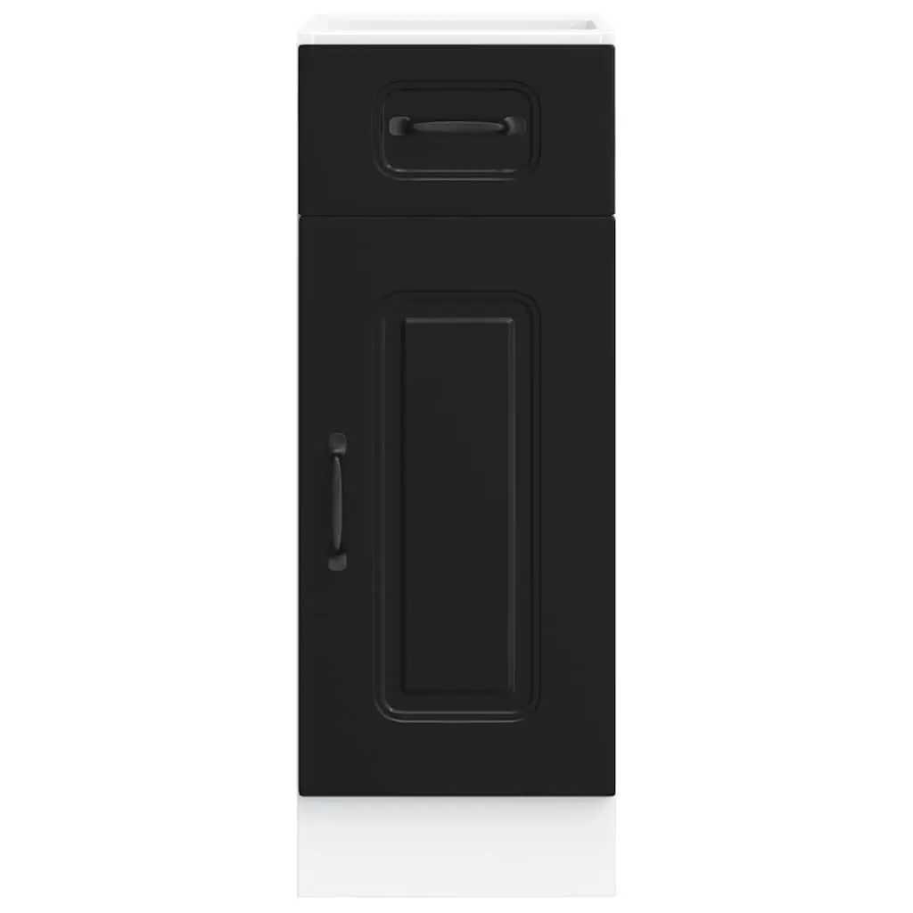 Kitchen Base Cabinet Storage Cupboard Black Engineered Wood Adjustable Feet Door