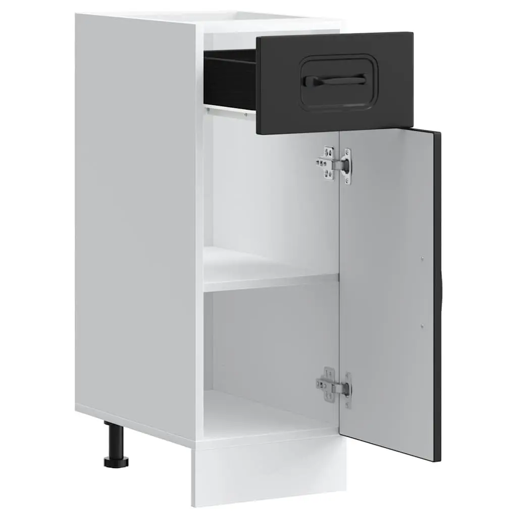 Kitchen Base Cabinet Storage Cupboard Black Engineered Wood Adjustable Feet Door