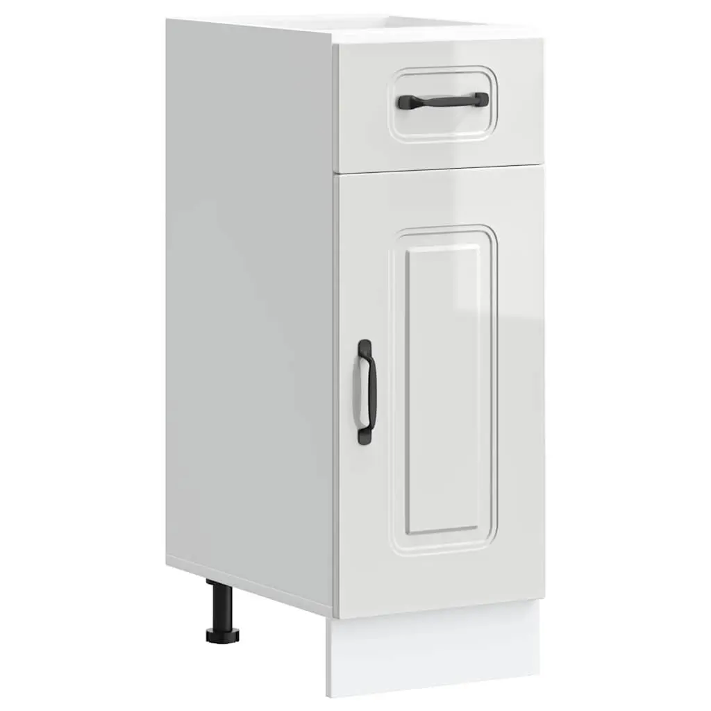 Kitchen Base Cabinet Storage Cupboard Unit Engineered Wood High Gloss White