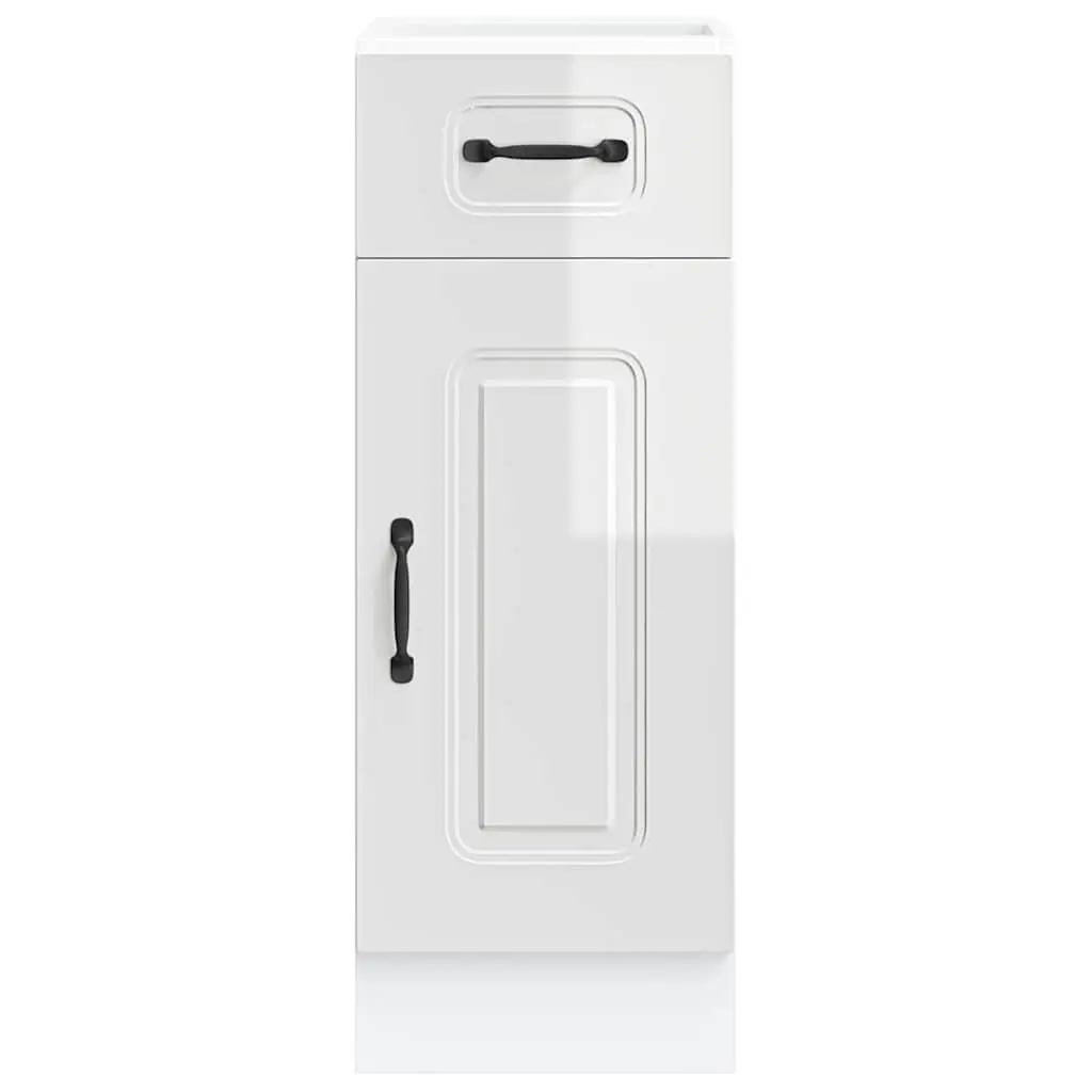 Kitchen Base Cabinet Storage Cupboard Unit Engineered Wood High Gloss White