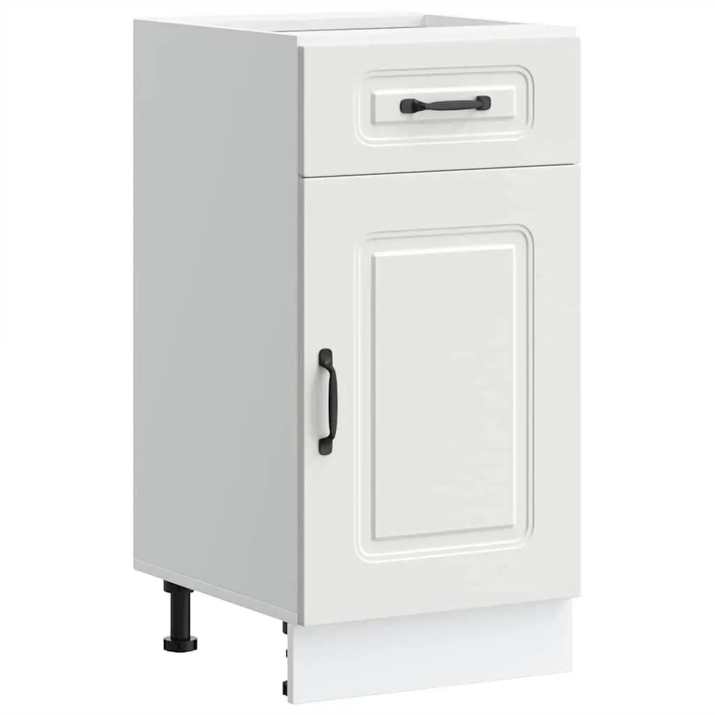 Kitchen Base Cabinet White Storage Unit Engineered Wood Adjustable Feet Door