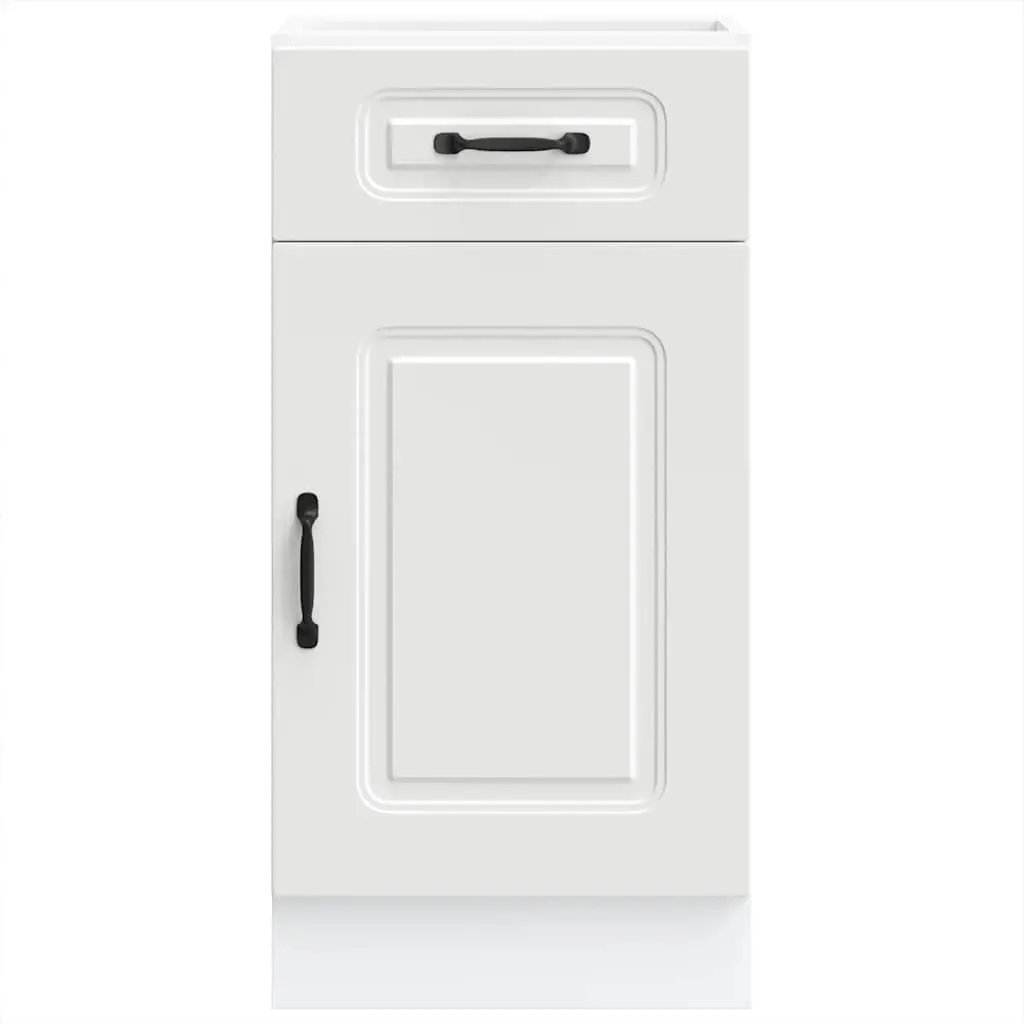 Kitchen Base Cabinet White Storage Unit Engineered Wood Adjustable Feet Door