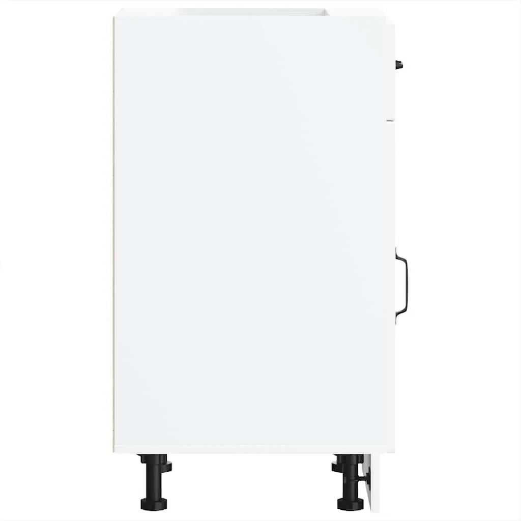 Kitchen Base Cabinet White Storage Unit Engineered Wood Adjustable Feet Door