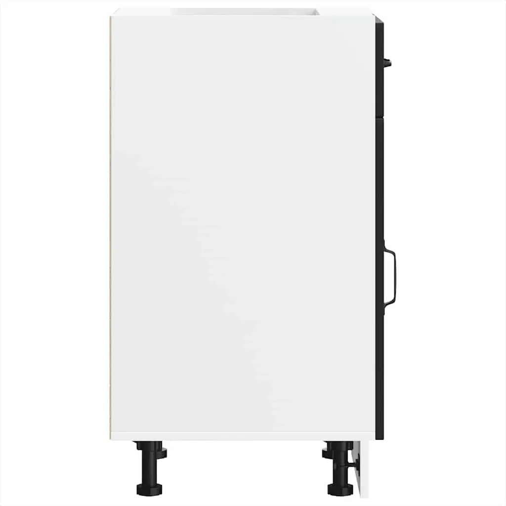 Kitchen Base Cabinet Black Engineered Wood Storage Cupboard Organiser