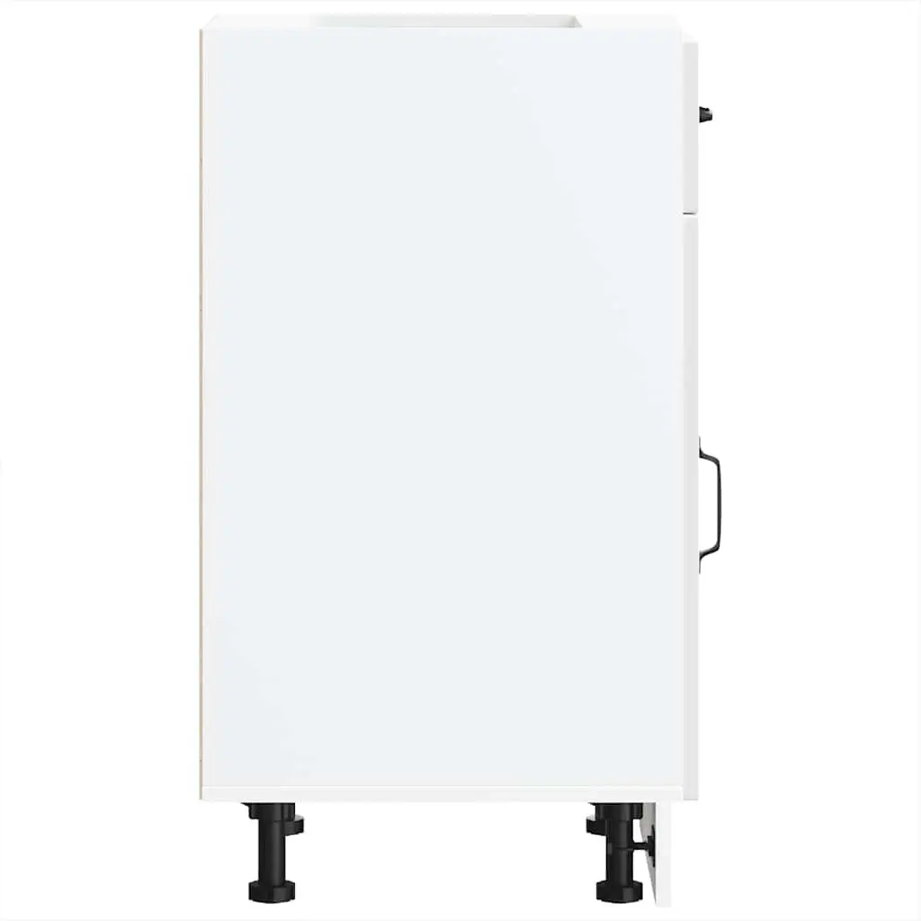 Kitchen Base Cabinet White High Gloss Engineered Wood Storage Cupboard Door