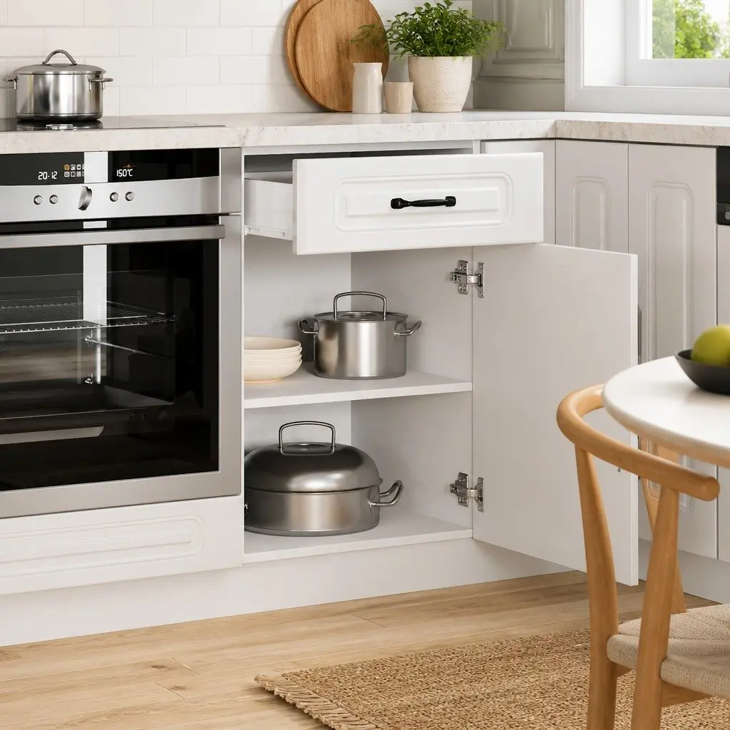 High Gloss White Kitchen Base Cabinet