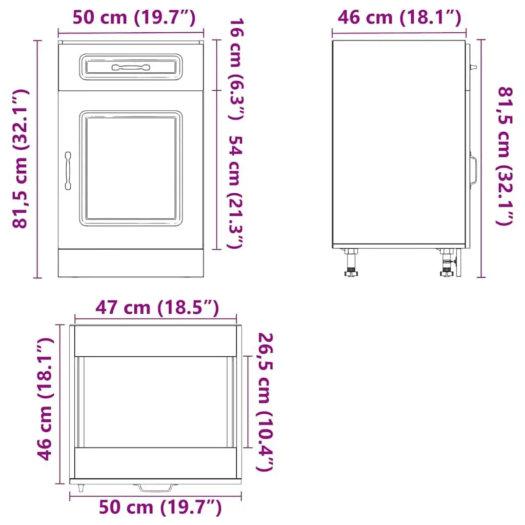 High Gloss White Kitchen Base Cabinet