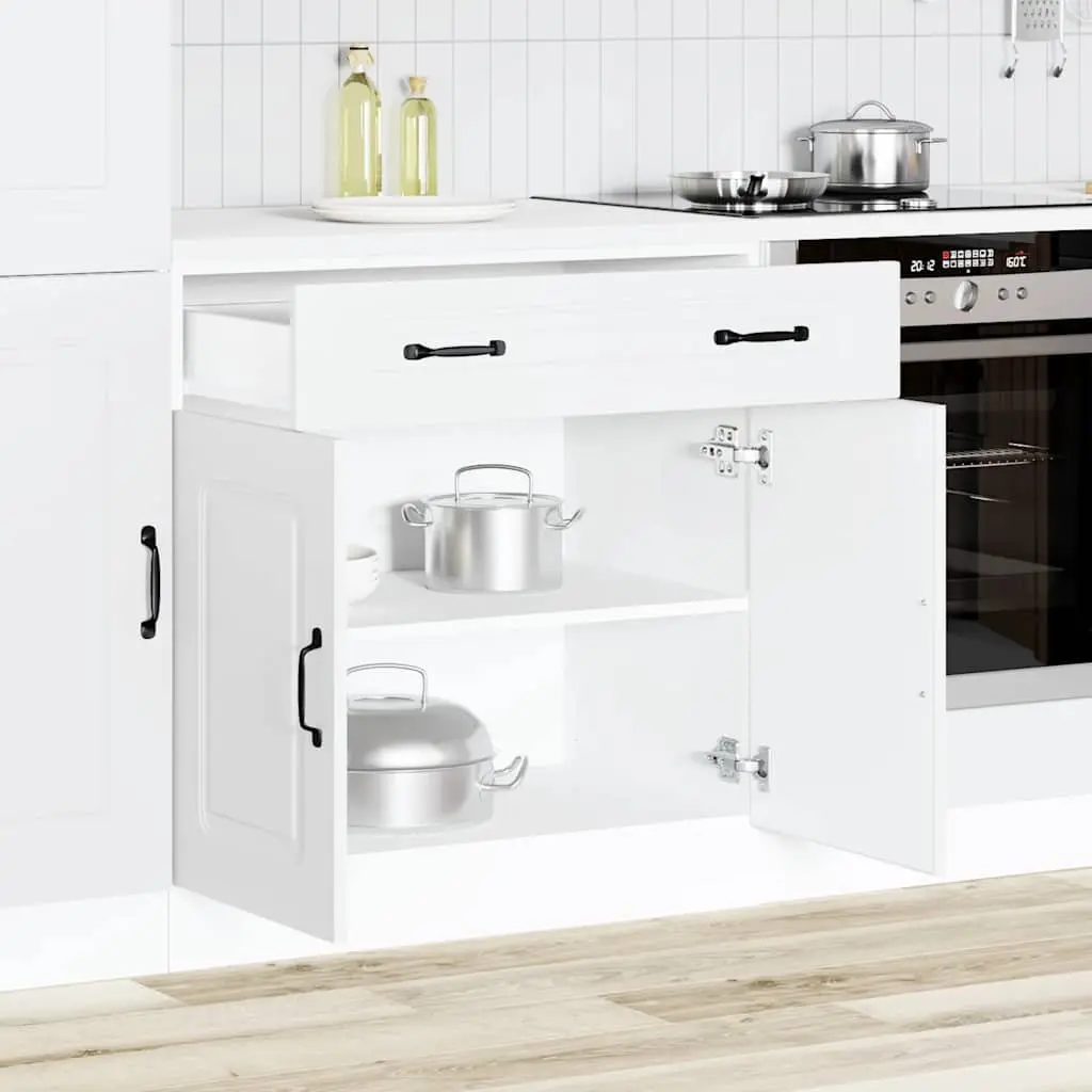 Kitchen Base Cabinet Storage Cupboard Engineered Wood White