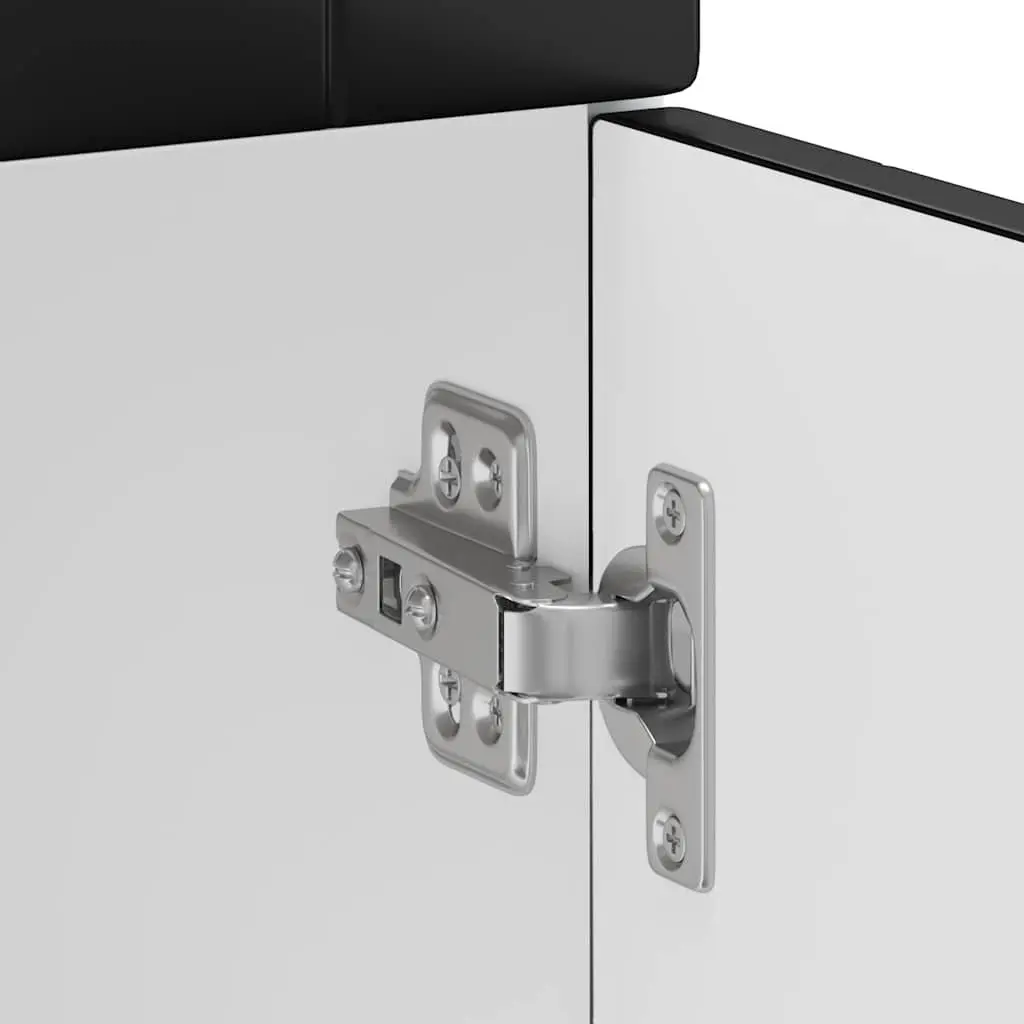 Kitchen Base Cabinet Black Engineered Wood Storage Cupboard with Adjustable Feet