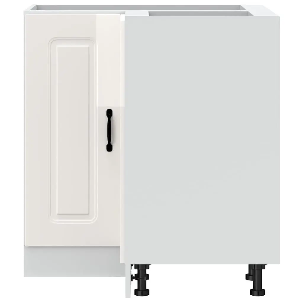 White High Gloss Corner Kitchen Cabinet