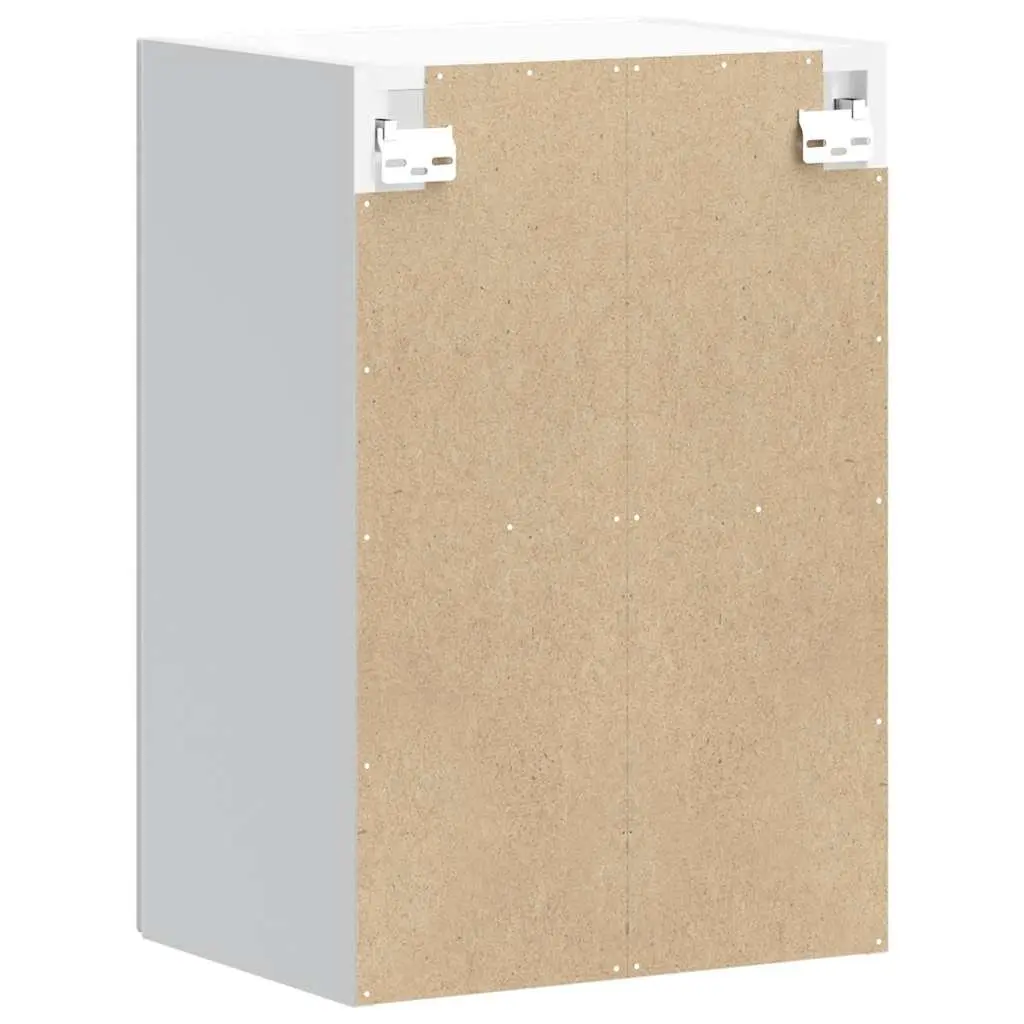 Kitchen Wall Cabinet Glass Door White High Gloss Engineered Wood Storage