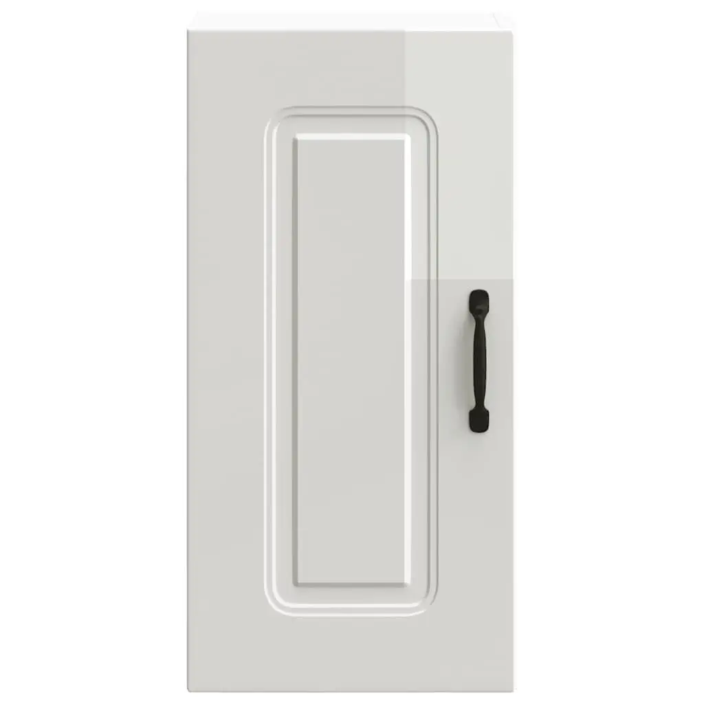 Kitchen Wall Cabinet Storage Cupboard High Gloss White Engineered Wood