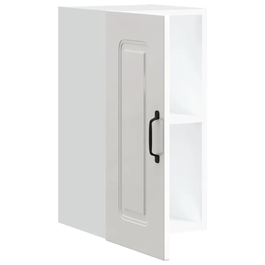 Kitchen Wall Cabinet Storage Cupboard High Gloss White Engineered Wood