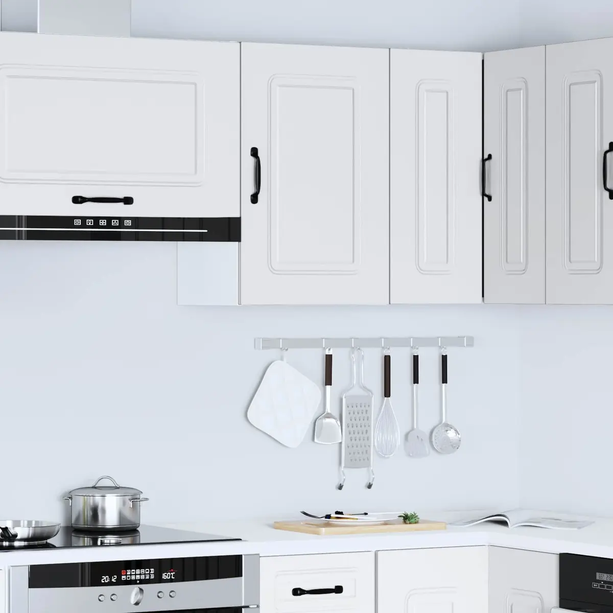 Kitchen Wall Cabinet Storage Engineered Wood White