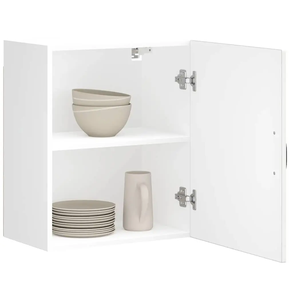 Kitchen Wall Cabinet Storage Organiser White Engineered Wood with Door