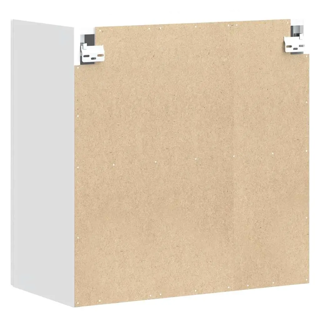 Kitchen Wall Cabinet White Engineered Wood Storage Organizer with Doors