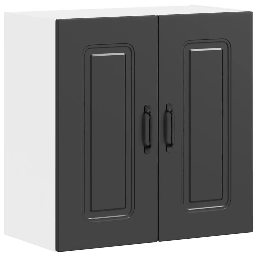 Kitchen Wall Cabinet Black Storage Cupboard Engineered Wood Bedroom Hallway