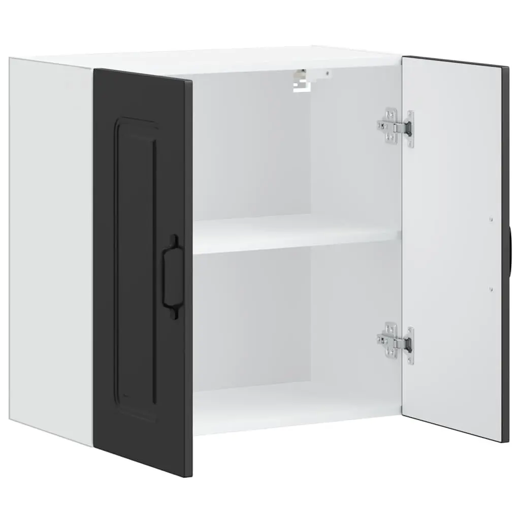 Kitchen Wall Cabinet Black Storage Cupboard Engineered Wood Bedroom Hallway