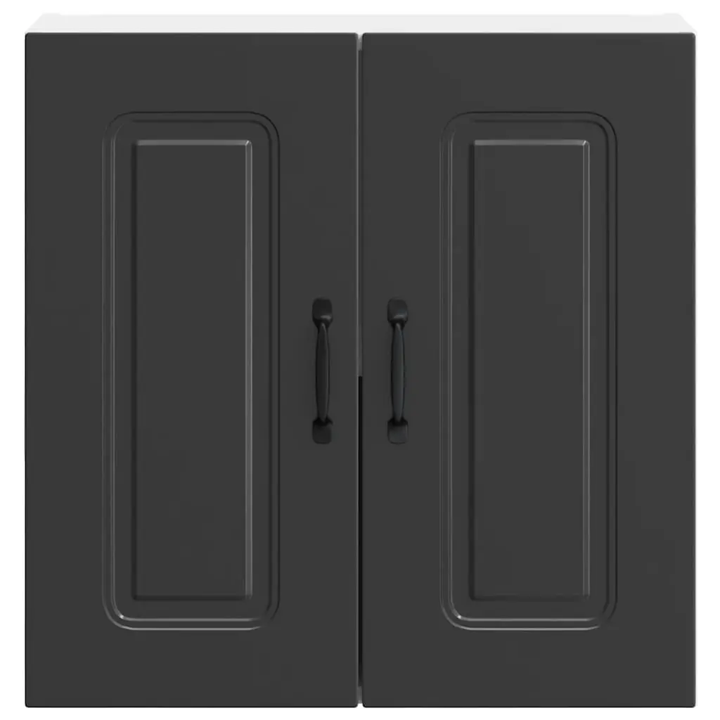 Kitchen Wall Cabinet Black Storage Cupboard Engineered Wood Bedroom Hallway