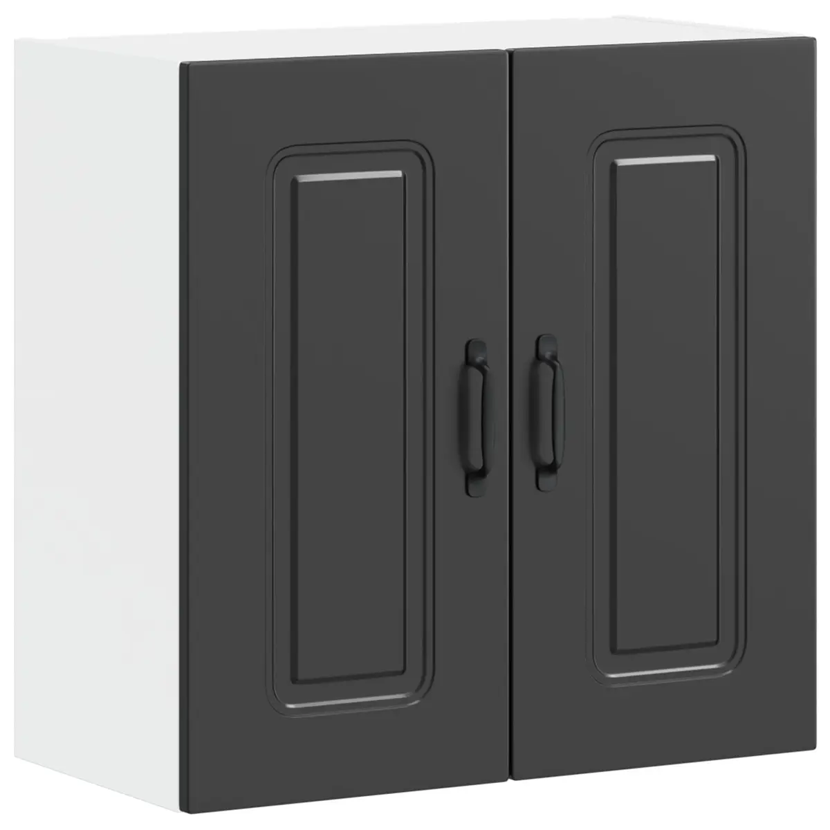 Kitchen Wall Cabinet Black Storage Cupboard Engineered Wood Bedroom Hallway