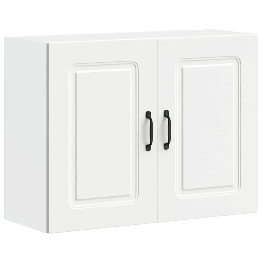 White Engineered Wood Kitchen Storage Cupboard Wall Cabinet Organiser