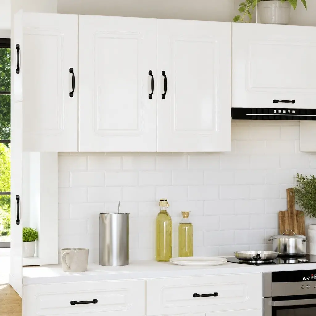 High Gloss White Wall Cabinet for Storage Needs