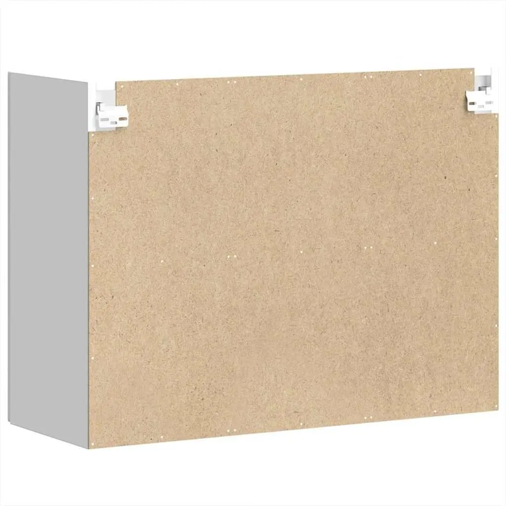 Kitchen Wall Cabinet Glass Door White Storage Engineered Wood Cupboard