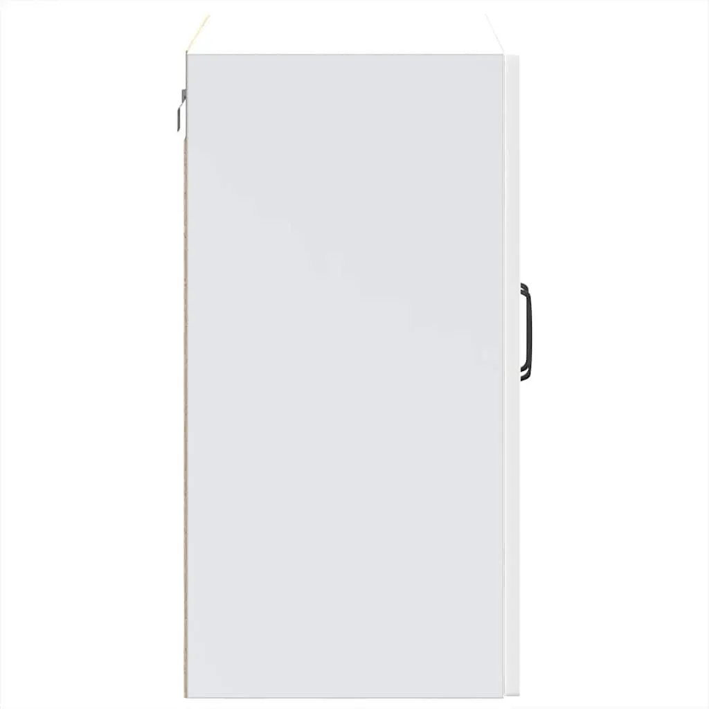 Kitchen Wall Cabinet Glass Door White Storage Engineered Wood Cupboard
