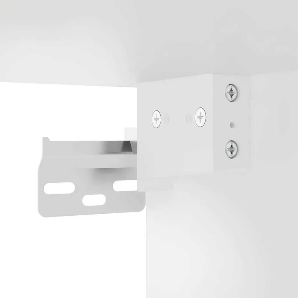 Kitchen Wall Cabinet Glass Door White Storage Engineered Wood Cupboard