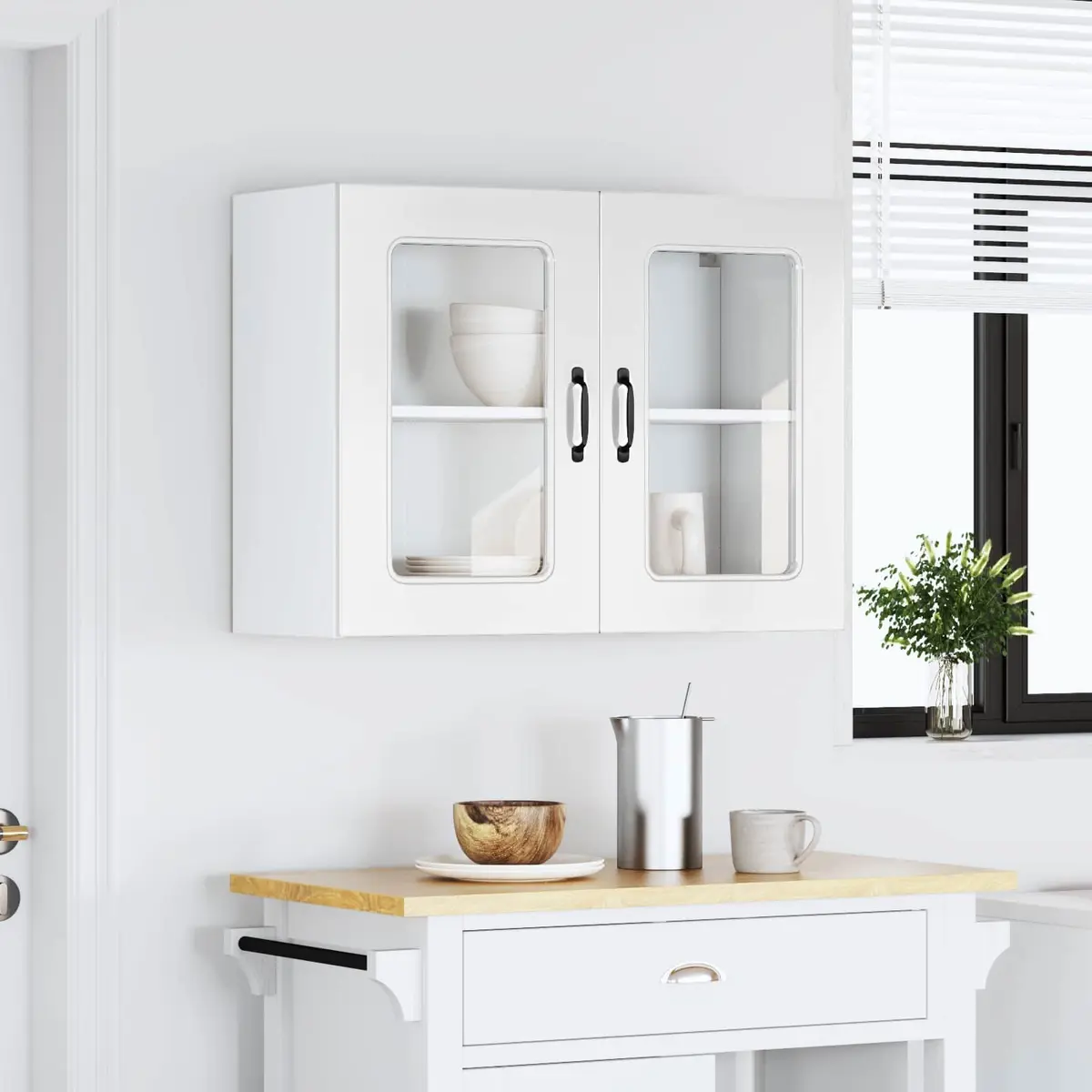 Kitchen Wall Cabinet with Glass Door