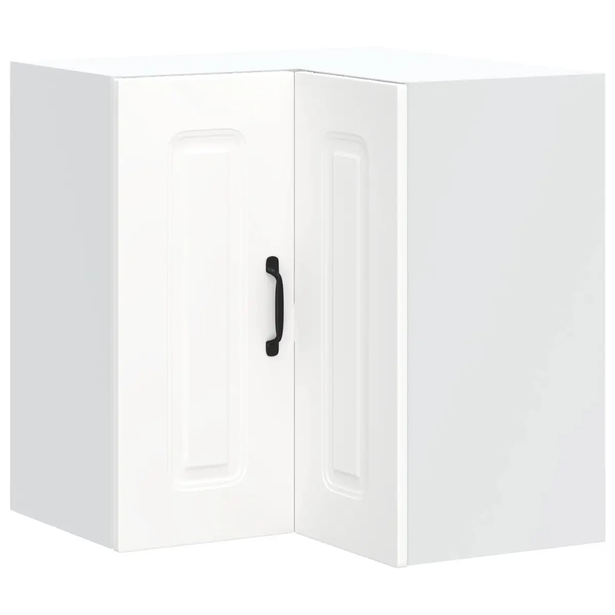 Kitchen Corner Cabinet White Engineered Wood Storage Organiser Wall Mounted