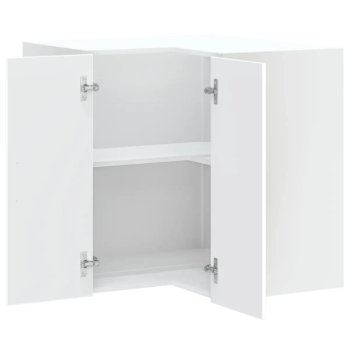 Kitchen Corner Cabinet White Engineered Wood Storage Organiser Wall Mounted