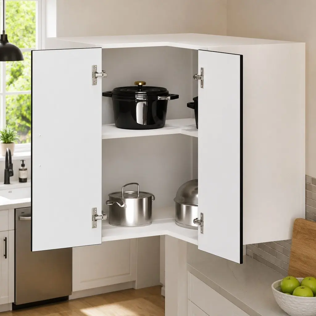 Black Corner Cabinet for Kitchen Storage