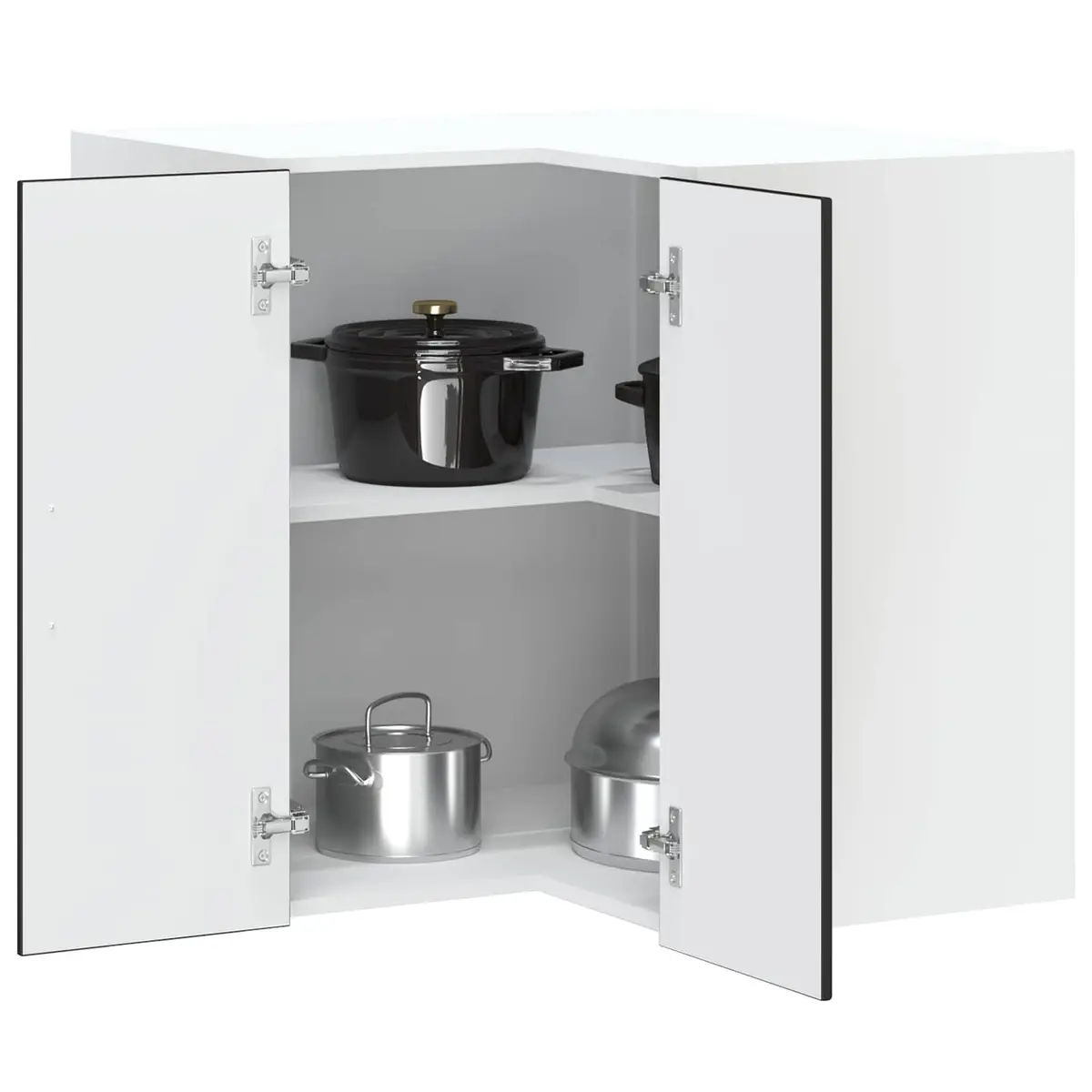 Black Corner Cabinet for Kitchen Storage