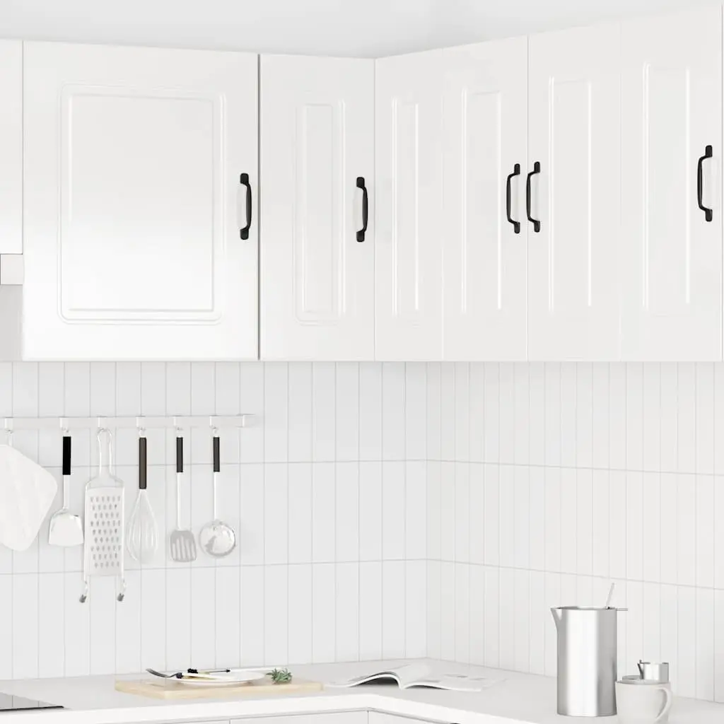 Kitchen Wall Corner Cabinet White High Gloss Engineered Wood Storage Cupboard