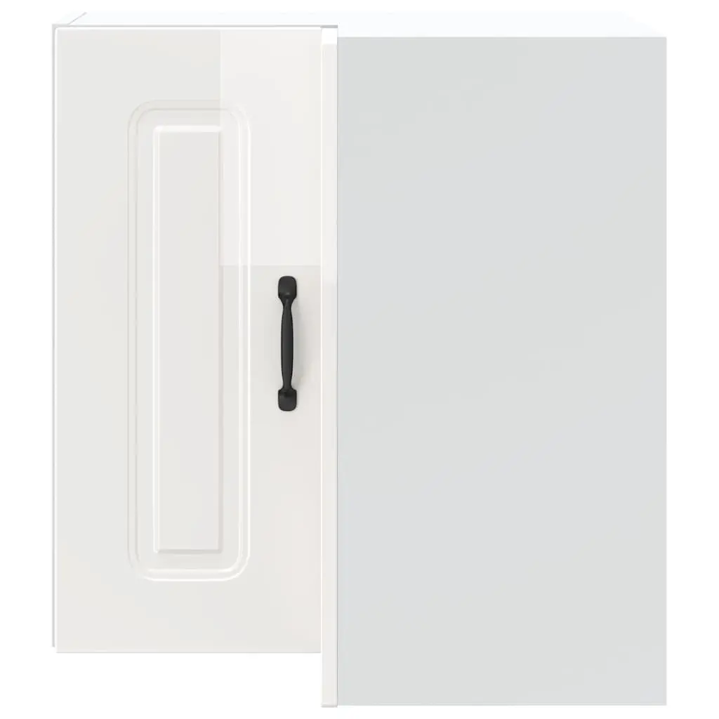 Kitchen Wall Corner Cabinet White High Gloss Engineered Wood Storage Cupboard