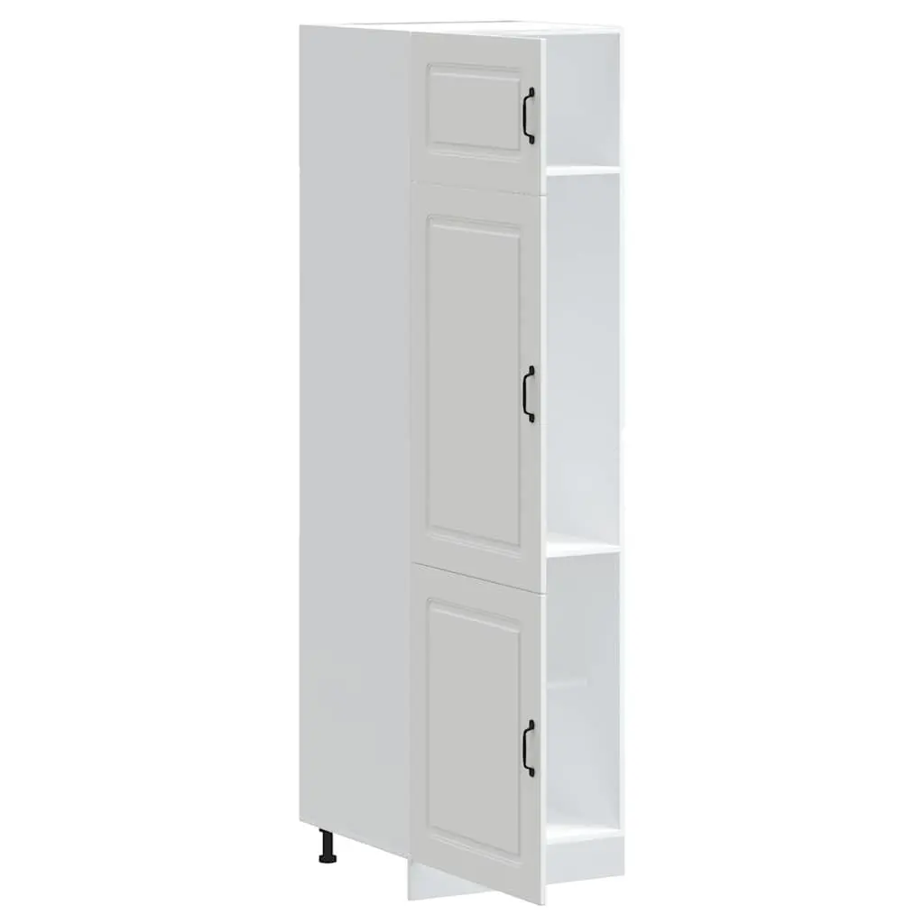 Kitchen Cabinet Storage Cupboard Organizer White Engineered Wood Adjustable Feet
