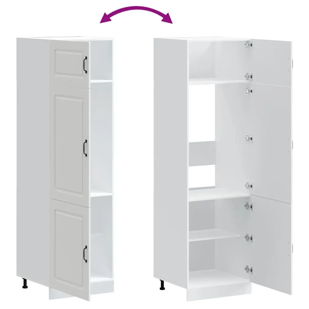 Kitchen Cabinet Storage Cupboard Organizer White Engineered Wood Adjustable Feet