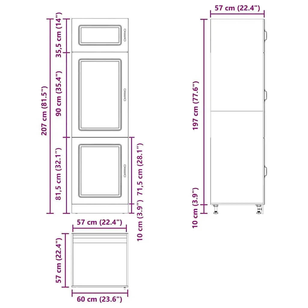 Kitchen Cupboard Storage Cabinet High Gloss White Engineered Wood Adjustable