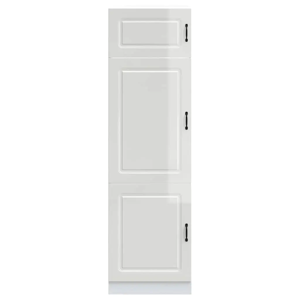 Kitchen Cupboard Storage Cabinet High Gloss White Engineered Wood Adjustable
