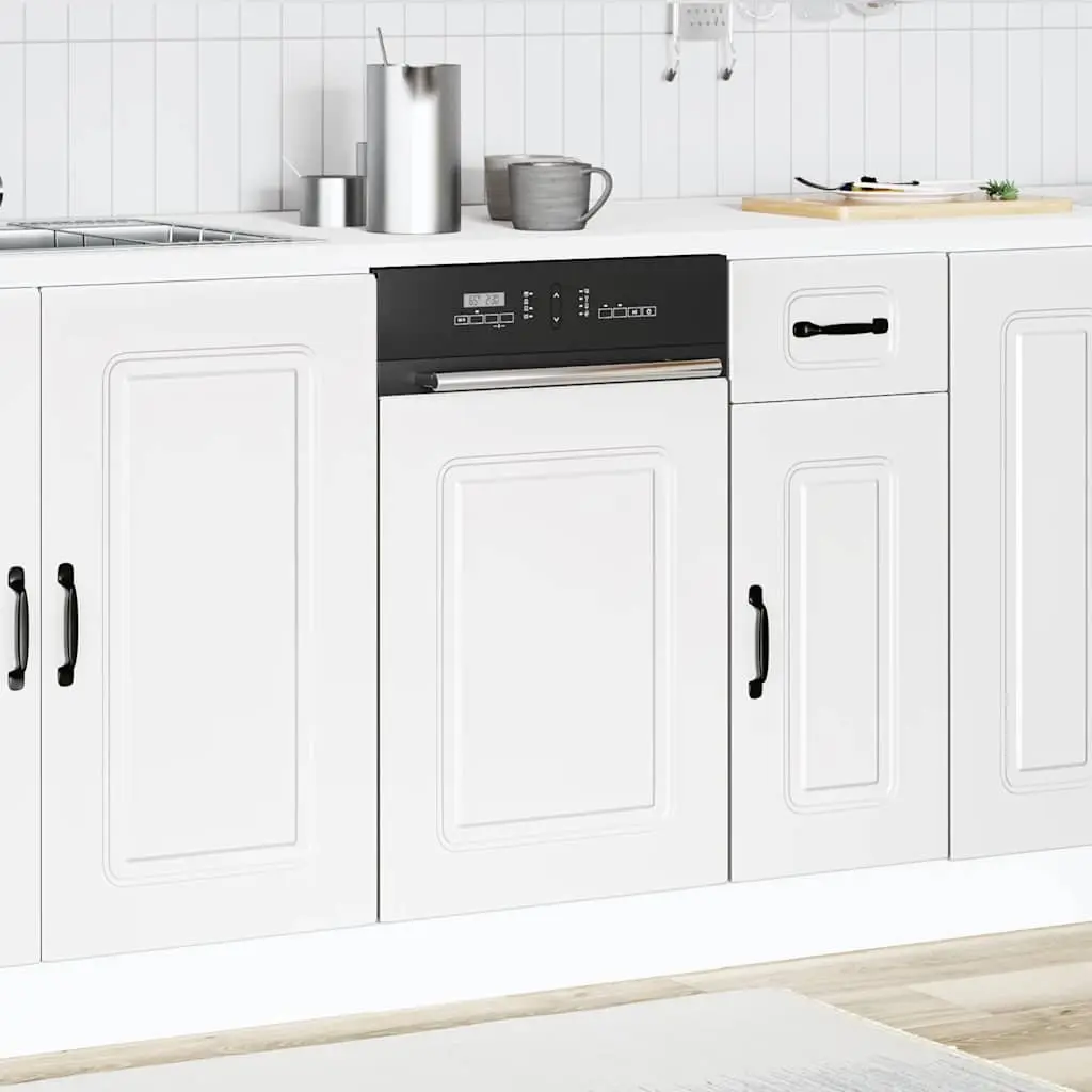 Dishwasher Panel White 45x1.5x57 cm Kitchen Cabinet Front Cover Engineered Wood