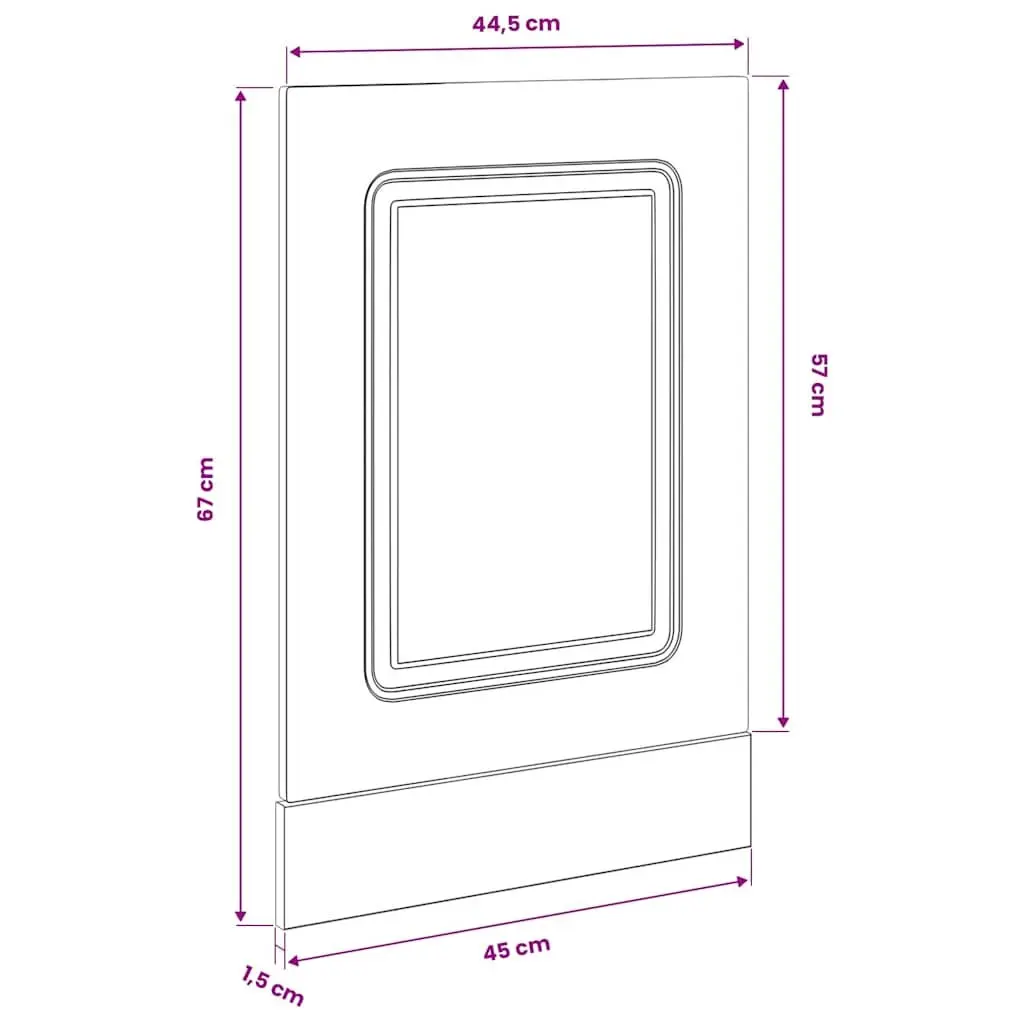 Dishwasher Panel White 45x1.5x57 cm Kitchen Cabinet Front Cover Engineered Wood