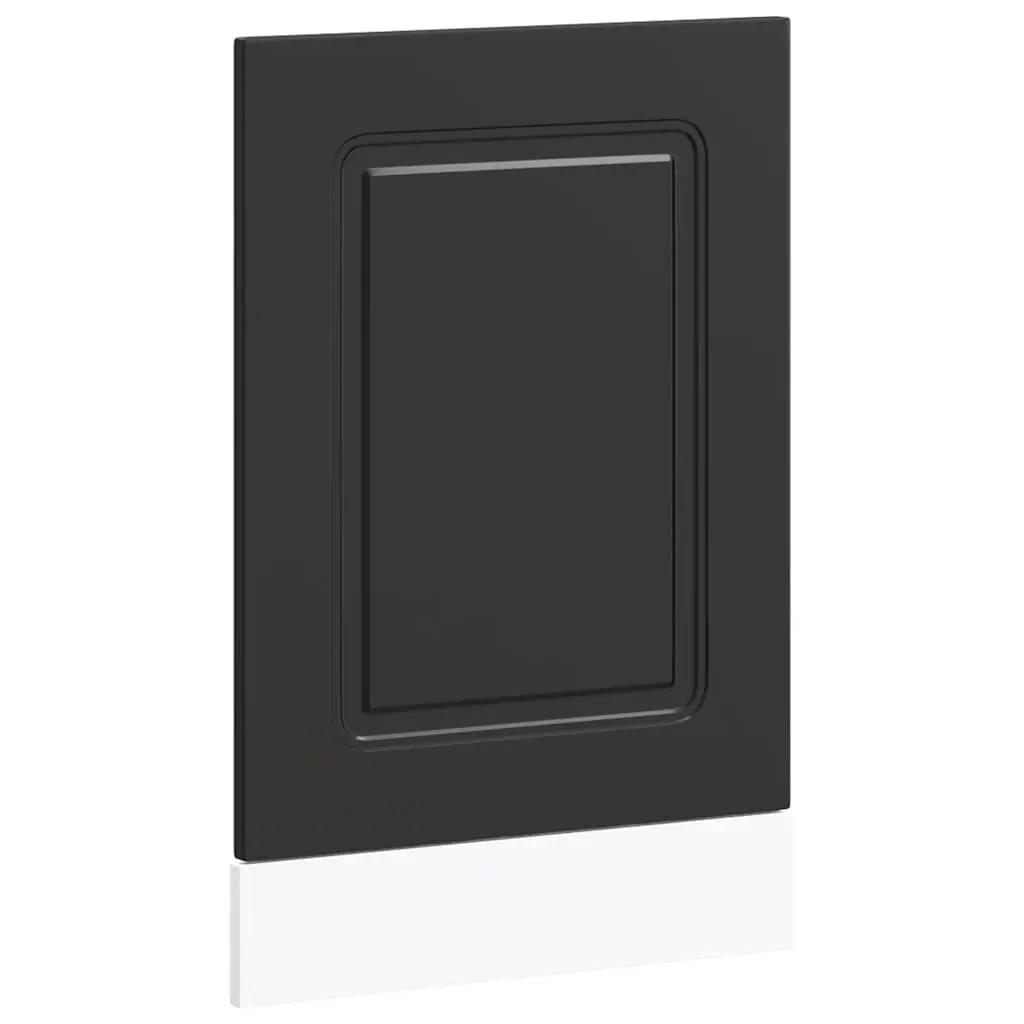 Dishwasher Panel Black 45x1.5x57cm Kitchen Cabinet Front Cover Engineered Wood