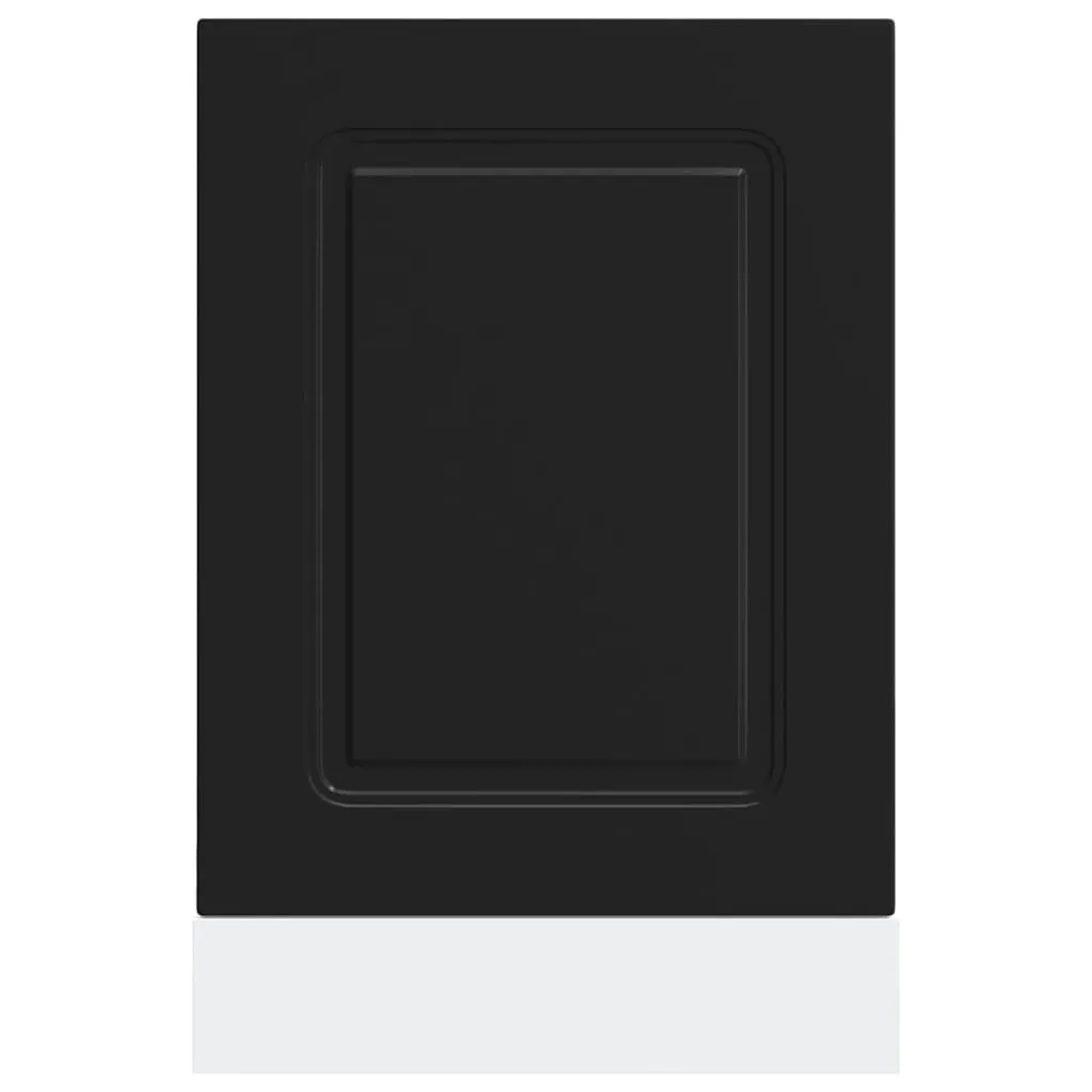 Dishwasher Panel Black 45x1.5x57cm Kitchen Cabinet Front Cover Engineered Wood