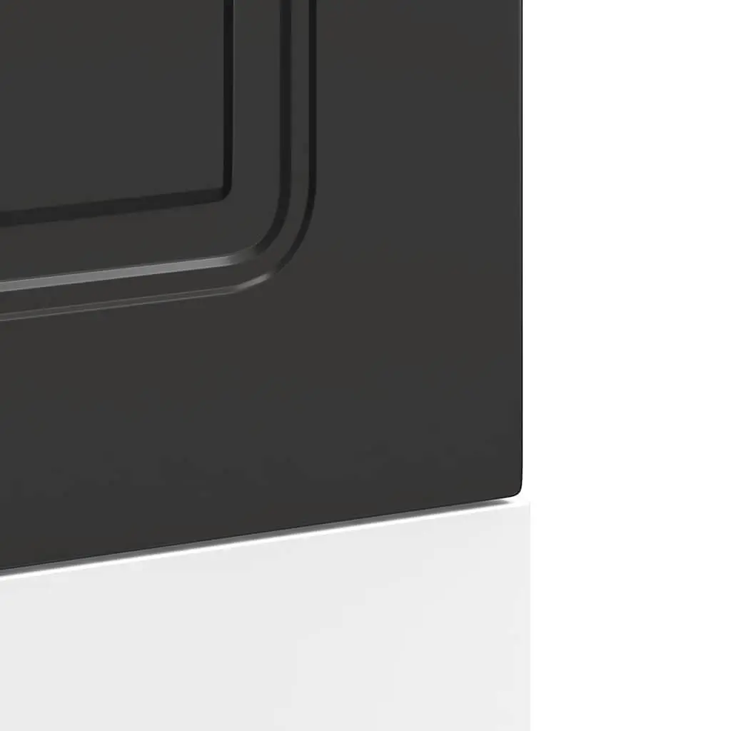 Dishwasher Panel Black 45x1.5x57cm Kitchen Cabinet Front Cover Engineered Wood