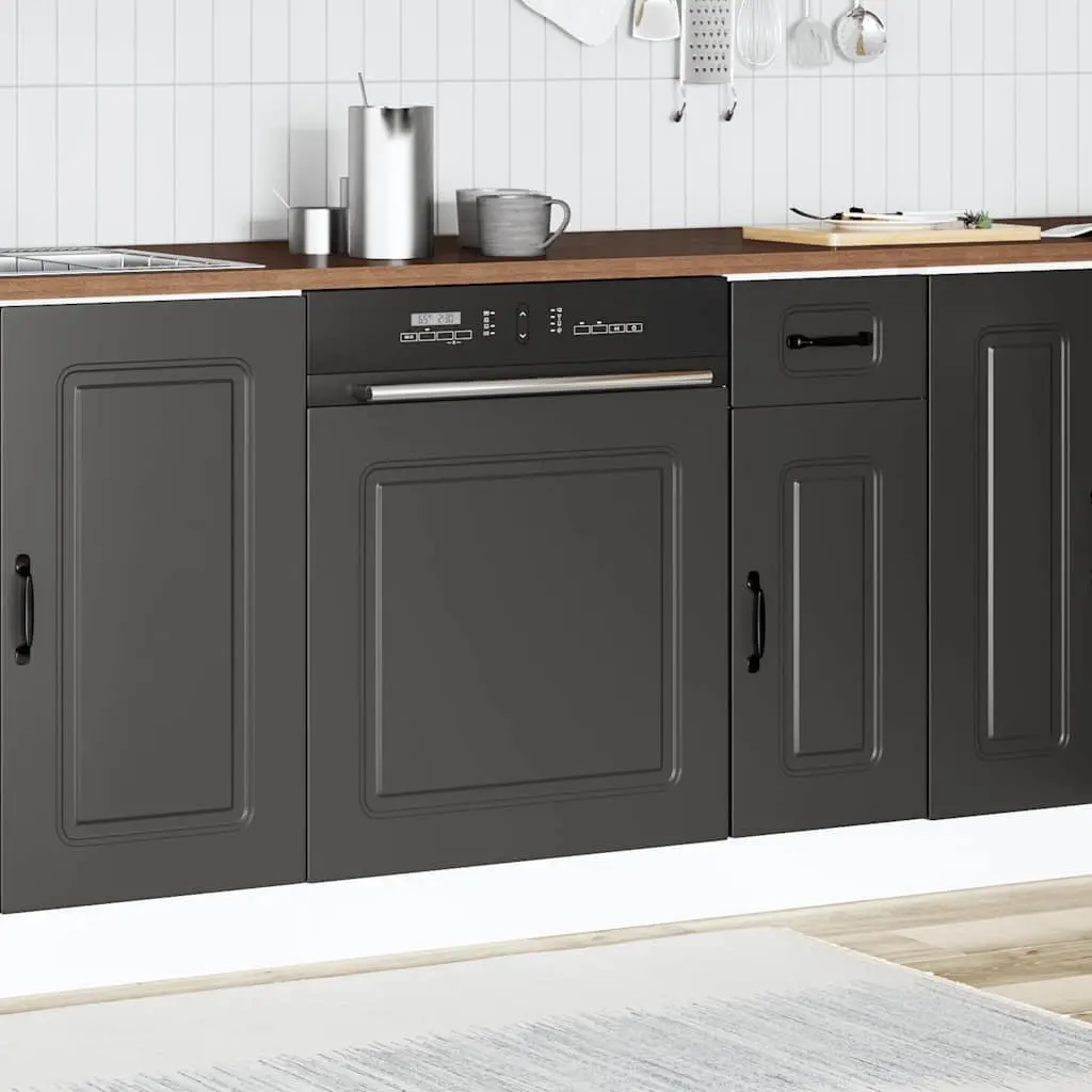 Black Dishwasher Front Panel, 60x1.5x57cm